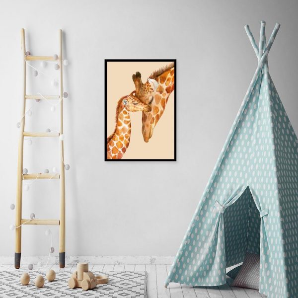 ścienna dekoracja z żyrafkami