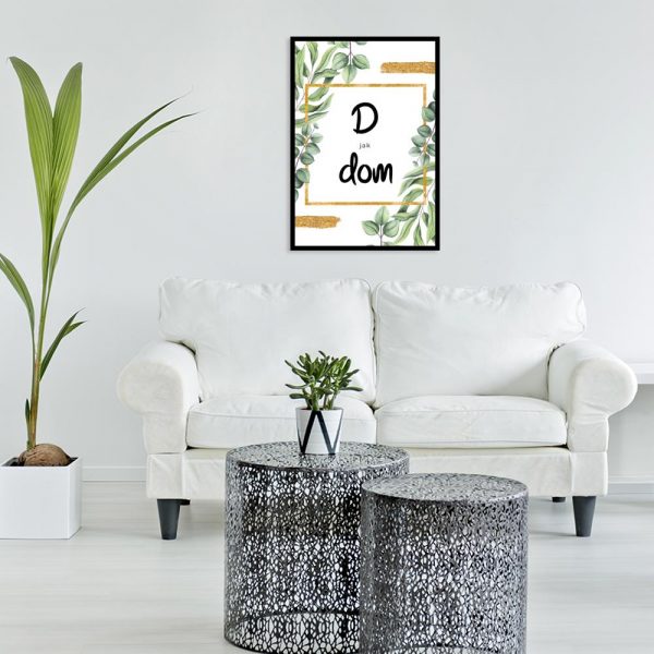 plakat i napis d jak dom