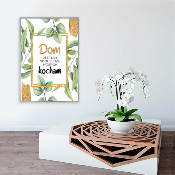 napis o domu na plakacie