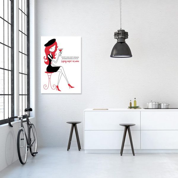 kobieta i wino jako plakat