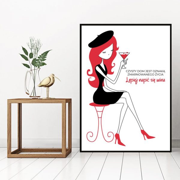 motyw wina jako pionowa dekoracja