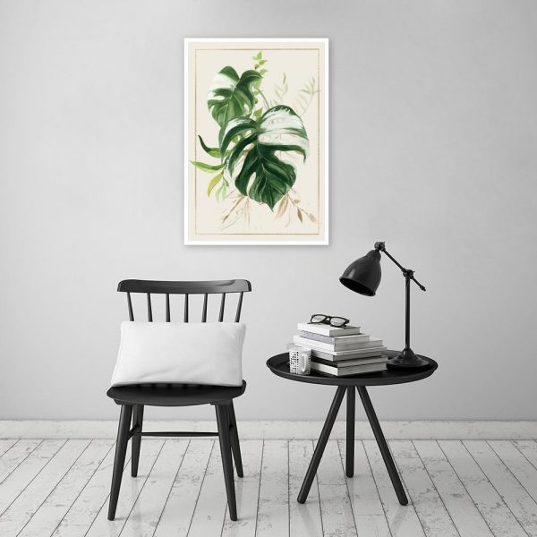 plakat z liśćmi monstery