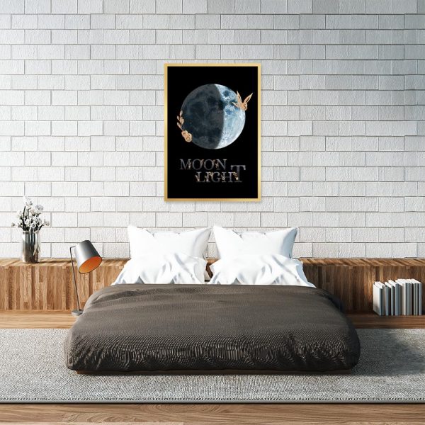 napis moon light jako dekoracja