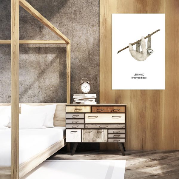 leniwiec jako motyw plakatu