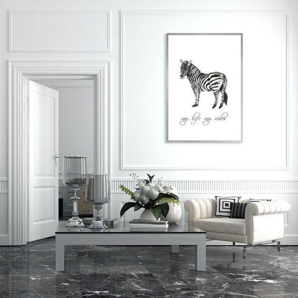 czarno-biała dekoracja z zebrą