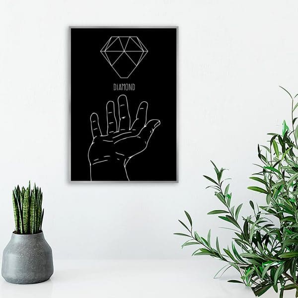 plakat z motywem diamentu