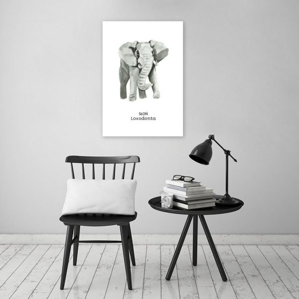 słoń jako dekoracja szara