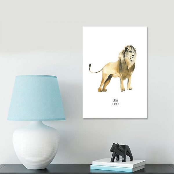 plakat z motywem lwa