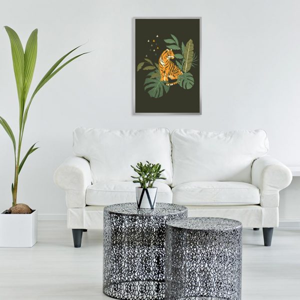 Ciemnozielony plakat do salonu