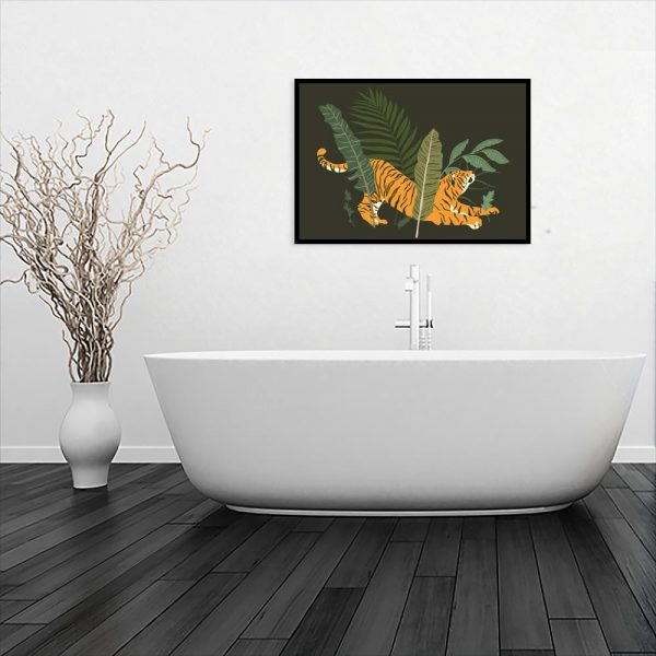 Ciemnozielony plakat do łazienki