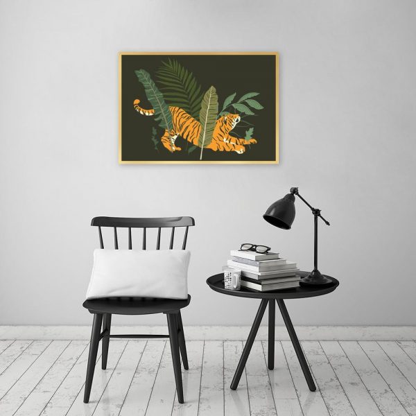 Ciemnozielony plakat do salonu