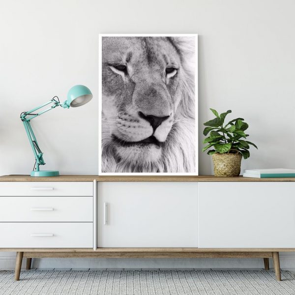 Czarno-biały plakat na ścianę do salonu