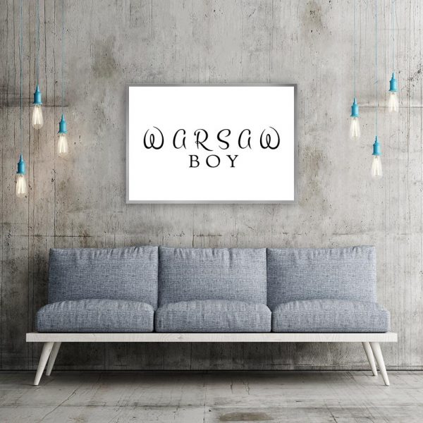 Plakat z napisem do salonu