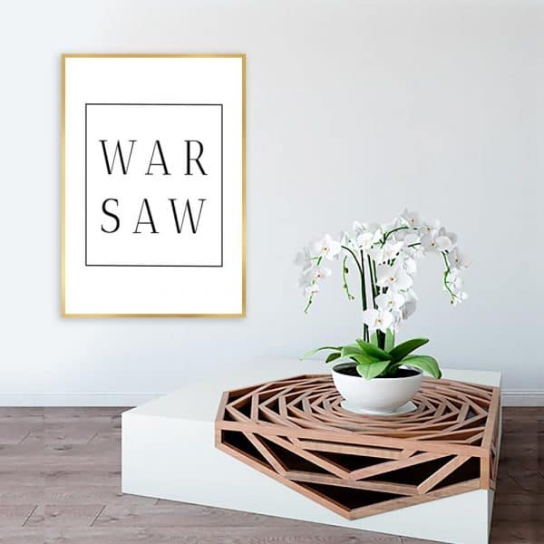 Plakat z napisem do salonu