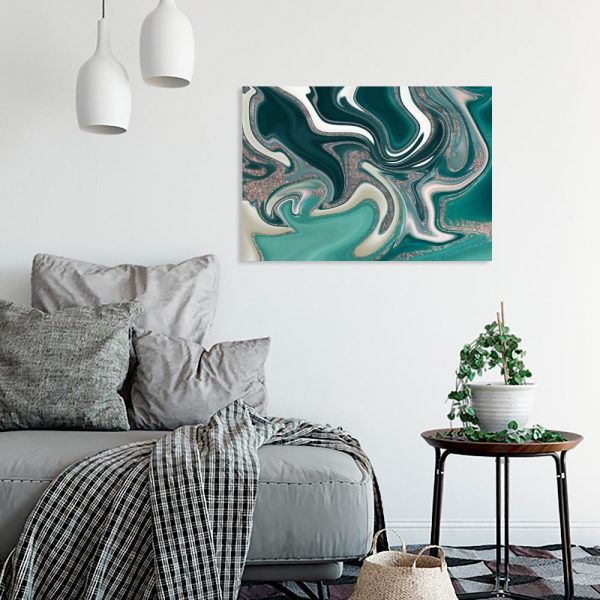 Turkusowy obraz do upiększenia salonu