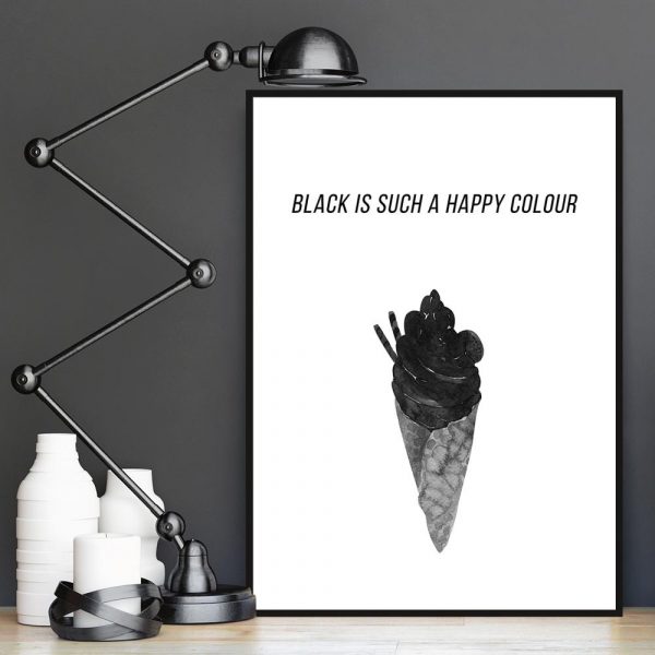 Czarno-biały plakat do ozdoby salonu