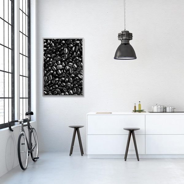 Czarno-biały plakat na ścianę do kuchni
