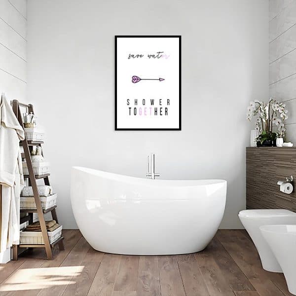 Plakat typograficzny do łazienki
