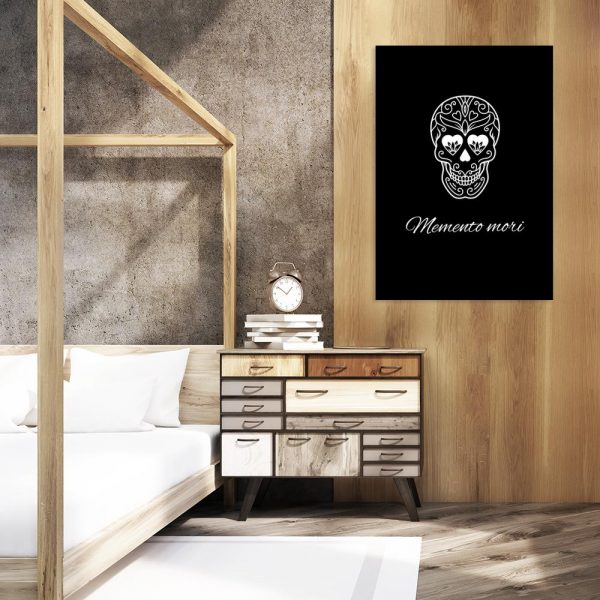 Plakat z czaszką i napisem