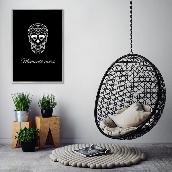 Plakat czaszka i napis