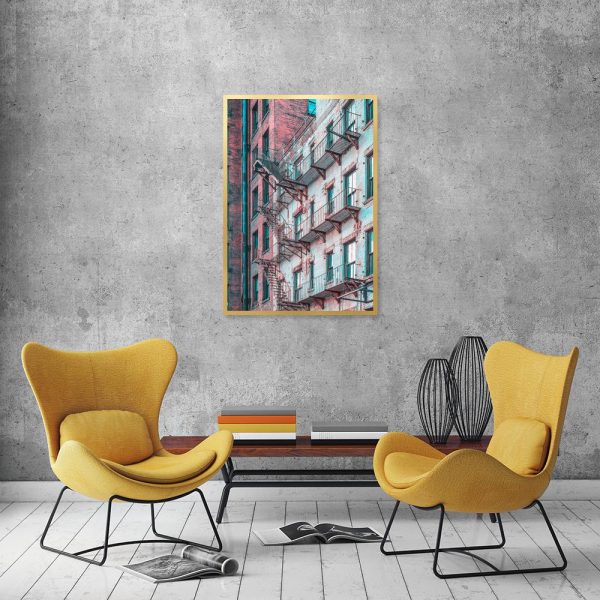 Plakat budynek i klatka schodowa