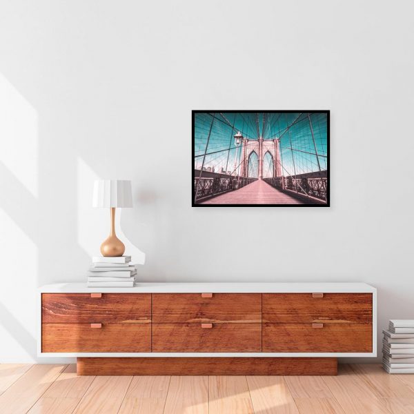 Plakat turkusowo-pomarańczowy