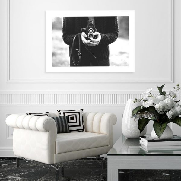 Plakat z aparatem vintage