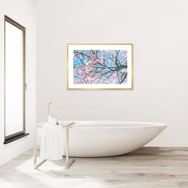 Plakat kwiaty na drzewie