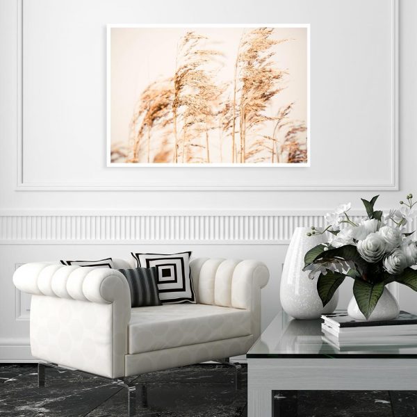 Plakat w sepii z motywem trawy