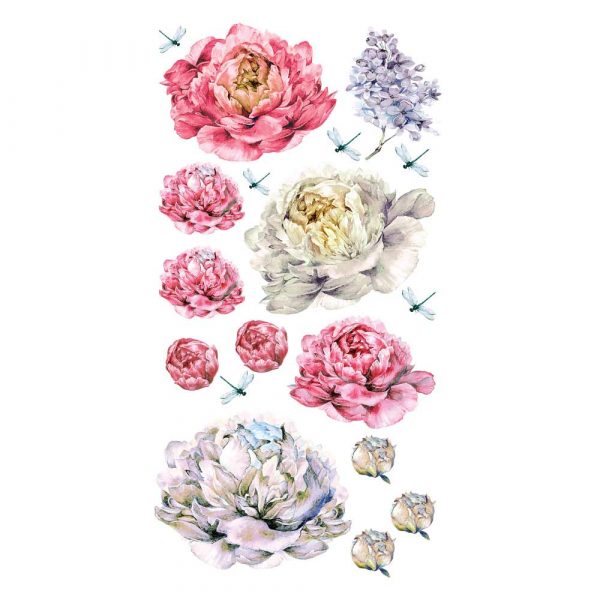 Naklejka różowe kwiaty piwonii