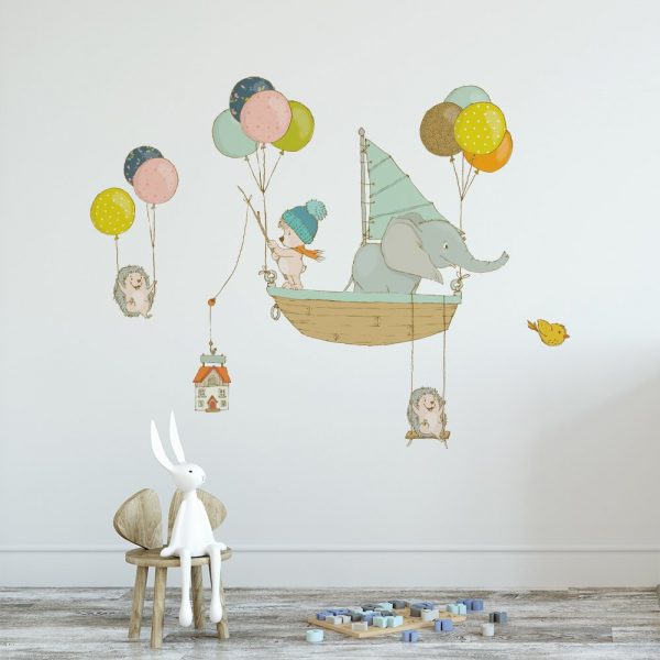 Naklejka baloniki i żaglówka