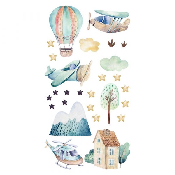 Naklejka na ścianę z motywem samolotów