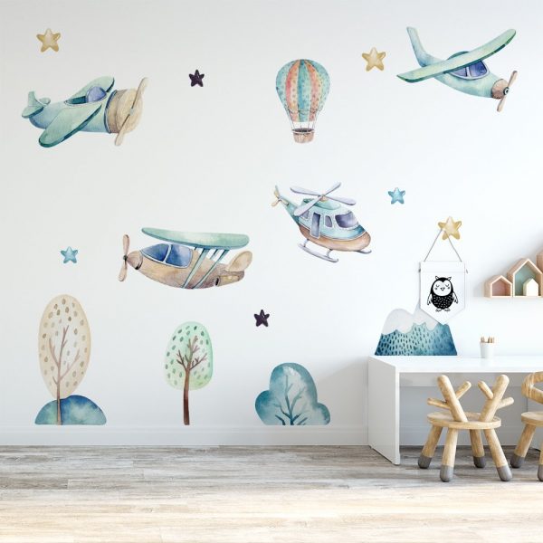Naklejka na ścianę z motywem samolotów