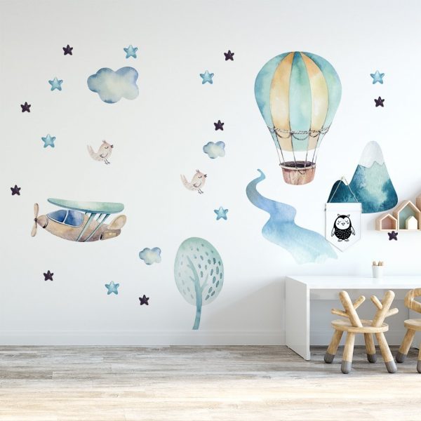 Niebieska naklejka ścienna przyroda