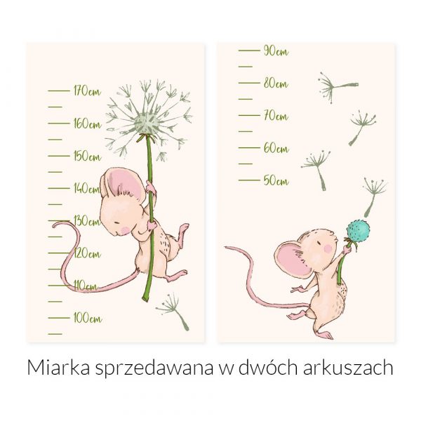 miarka wzrostu z myszkami i dmuchawcem