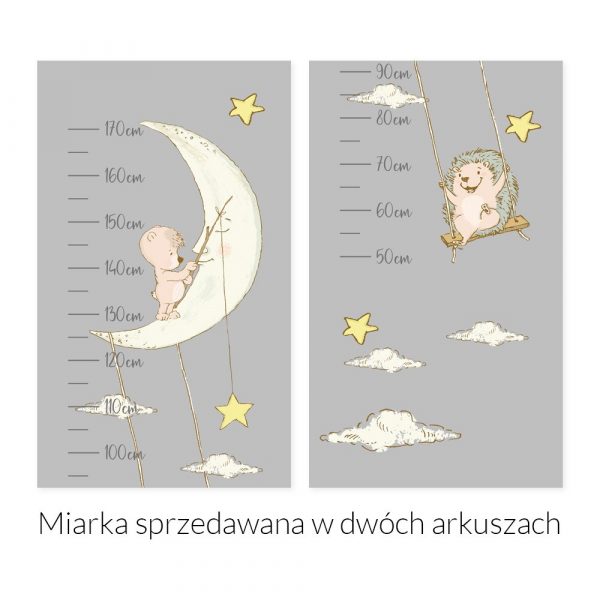 Szara miarka wzrostu do pokoju dziecięcego