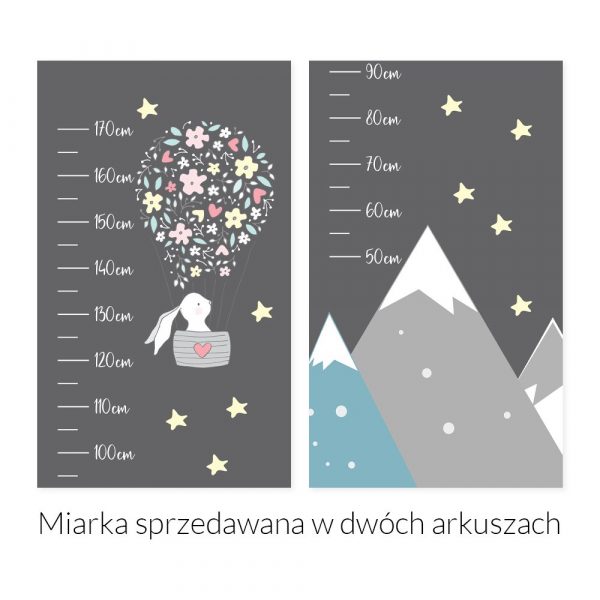 Miarka wzrostu ciemnoszara góry