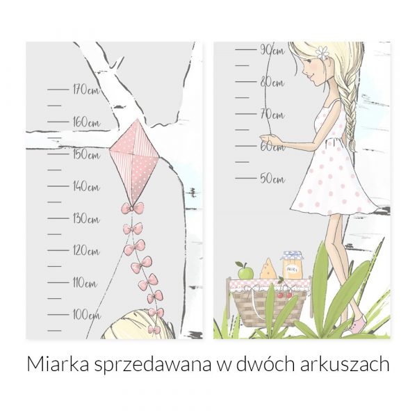Miarka wzrostu dziewczynka i latawiec