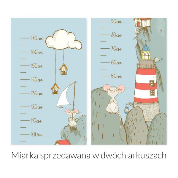 Miarka wzrostu myszka i latarnia morska