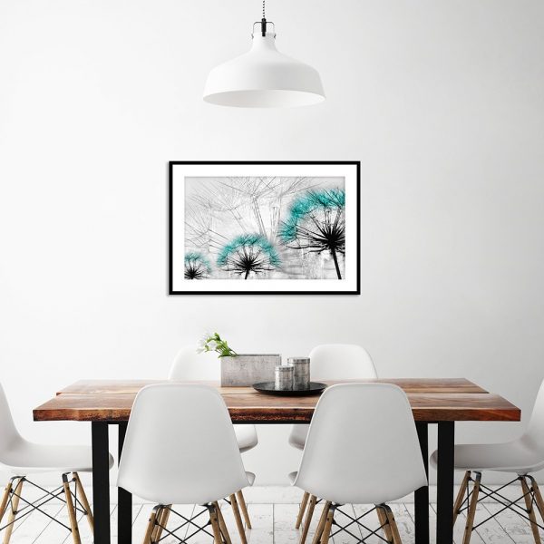 Plakat turkusowe dmuchawce