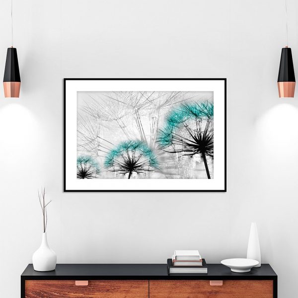 Plakat szaro-turkusowy