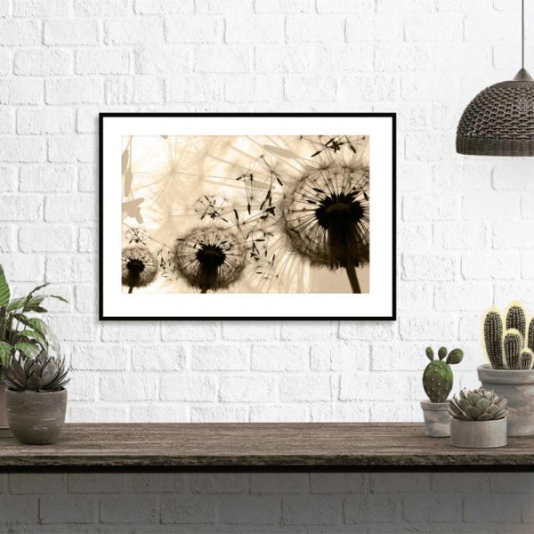 Plakat beżowe dmuchawce