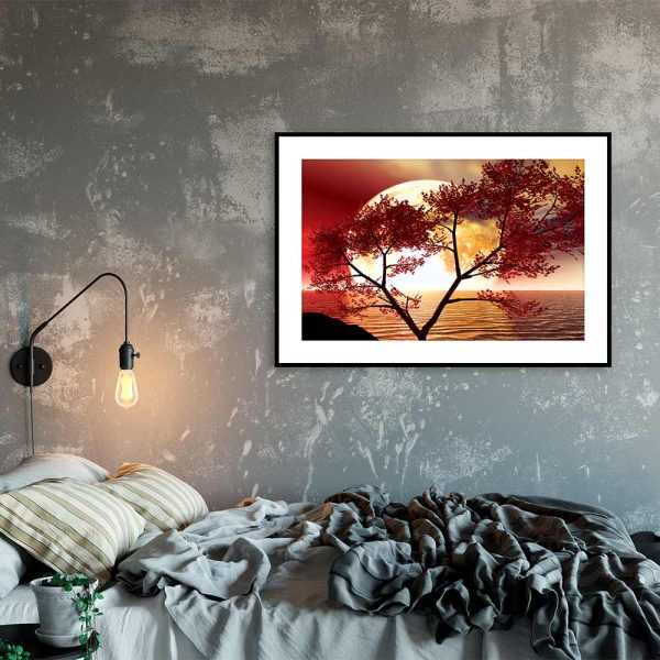 Plakat drzewo i księżyc