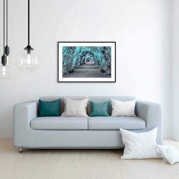 Plakat turkusowe krzewy