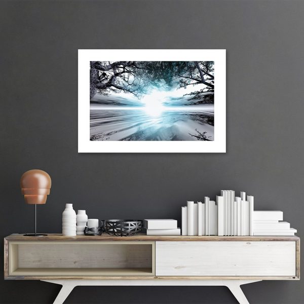 Plakat z abstrakcyjnym krajobrazem