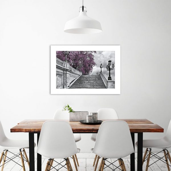 Plakat schody w mieście