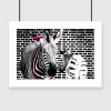 Plakat zebra z różowym paskiem