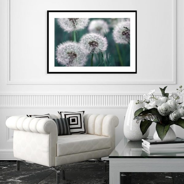 Zielony plakat dmuchawce