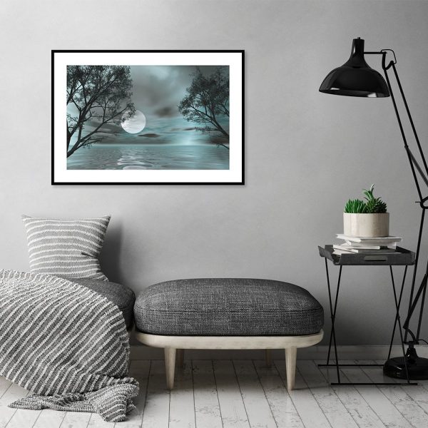 Plakat drzewa i morze