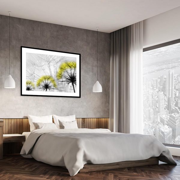 plakat z motywem dmuchawców na ścianę